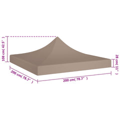 Acoperiș pentru cort de petrecere, gri taupe, 2 x 2 m, 270 g/m²