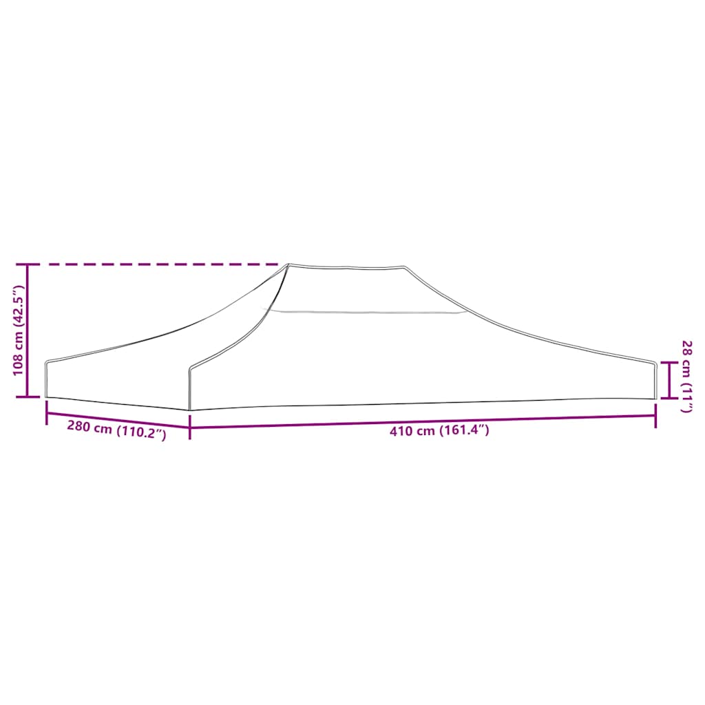Acoperiș pentru cort de petrecere, crem, 4 x 3 m, 270 g/m²