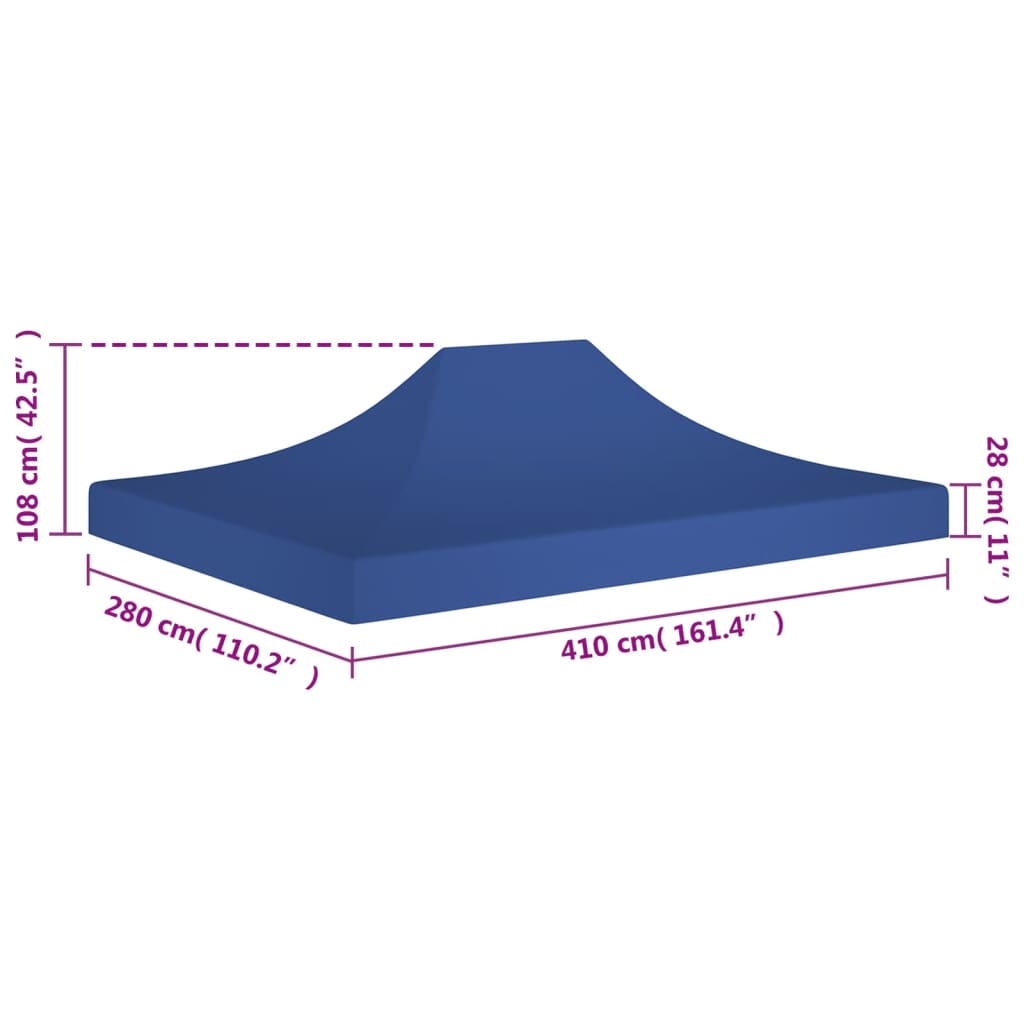 Acoperiș pentru cort de petrecere, albastru, 4 x 3 m, 270 g/m²