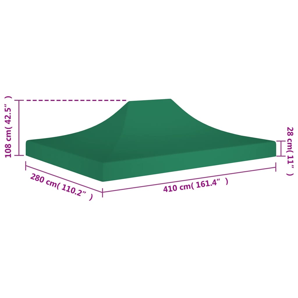 Acoperiș pentru cort de petrecere, verde, 4 x 3 m, 270 g/m²