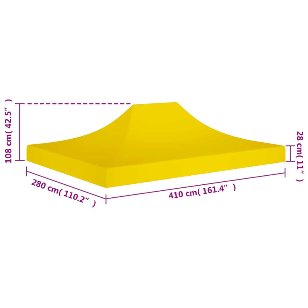 Acoperiș pentru cort de petrecere, galben, 4 x 3 m, 270 g/m²