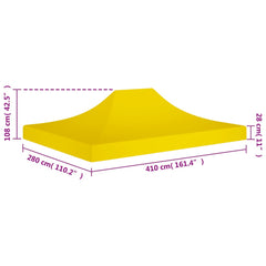 Acoperiș pentru cort de petrecere, galben, 4 x 3 m, 270 g/m²