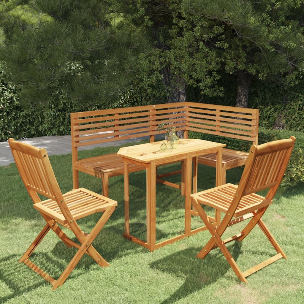 Set mobilier bistro, 4 piese, lemn masiv de acacia