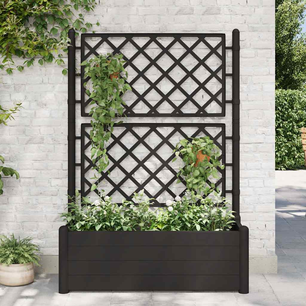 Jardinieră de grădină cu spalier, antracit, 100x43x142, PP