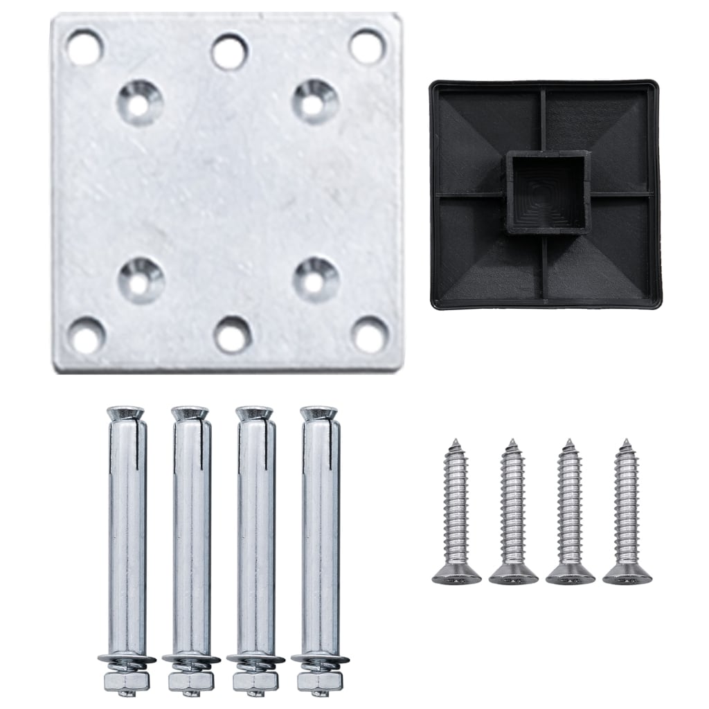 Set de panouri de gard, negru, 175x105 cm, WPC