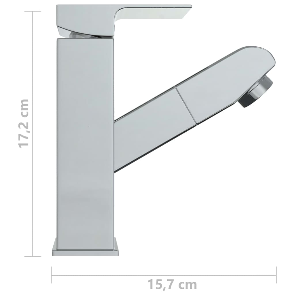 Robinet chiuvetă baie retractabil, finisaj cromat, 157x172 mm