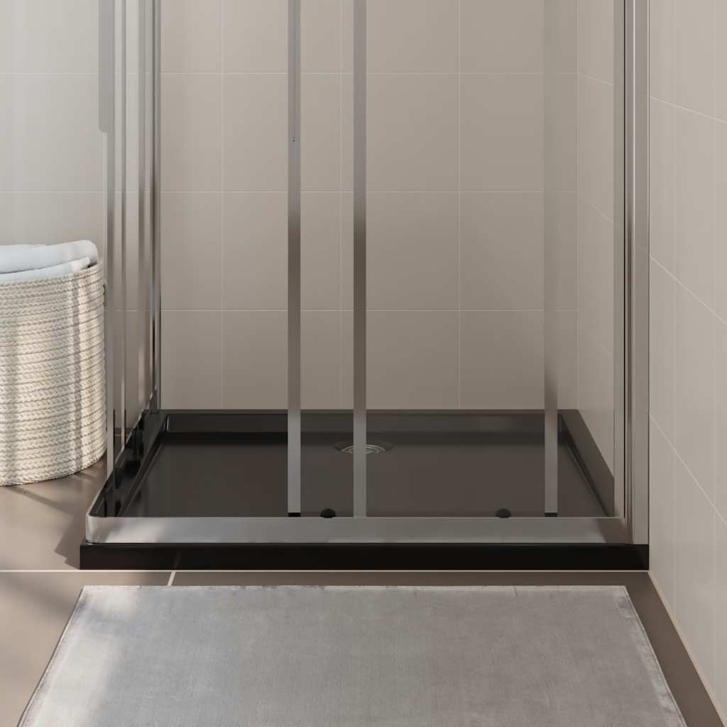 Cădiță de duș dreptunghiulară din ABS, negru, 80x90 cm