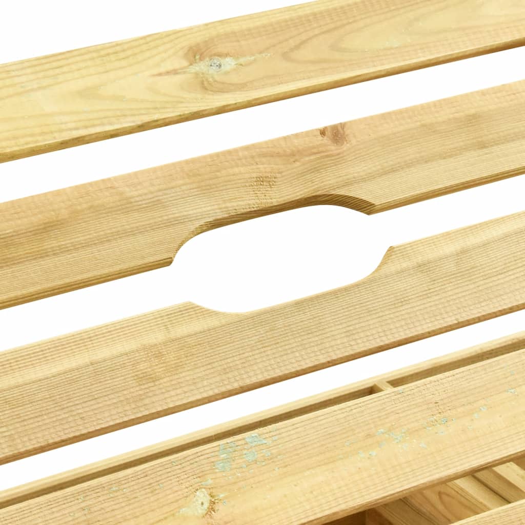 Șezlong de grădină dublu, lemn de pin tratat verde