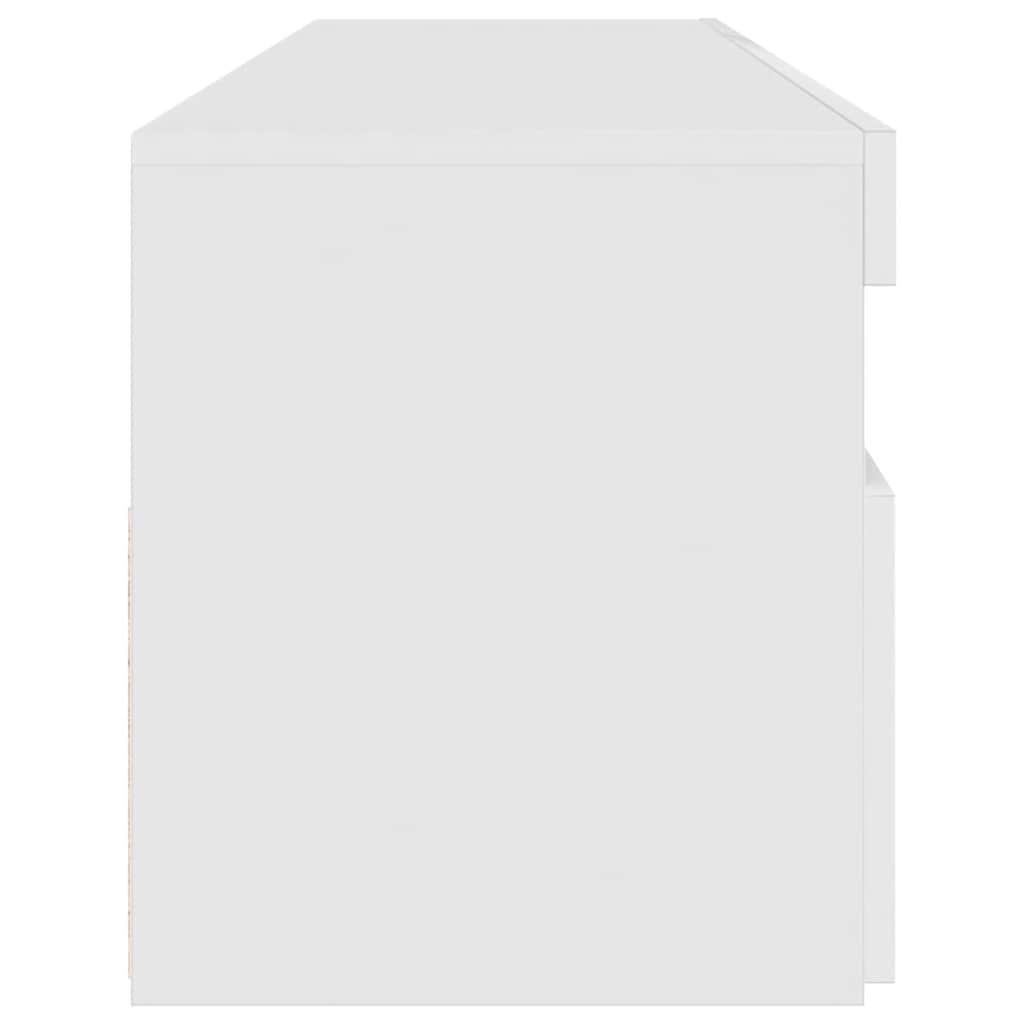 Comodă TV cu lumini LED, alb, 90x35x40 cm