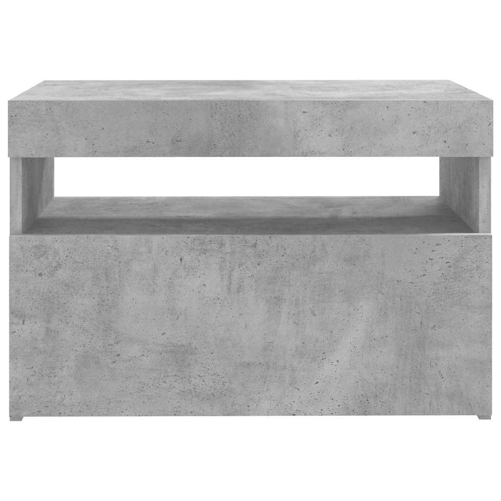 Comodă TV cu lumini LED, gri beton, 60x35x40 cm