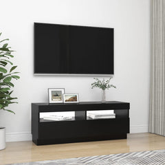 Comodă TV cu lumini LED, negru, 100x35x40 cm