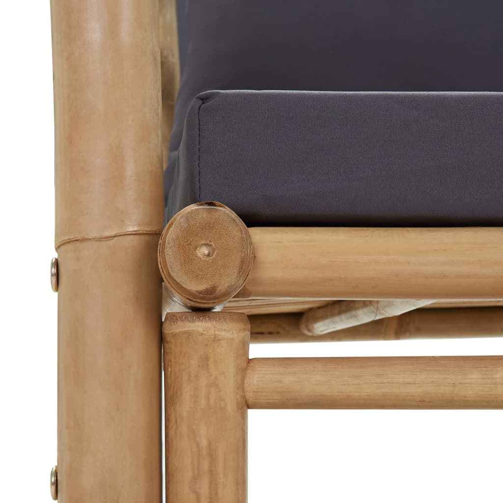 Bancă de grădină cu perne, 115 cm, bambus