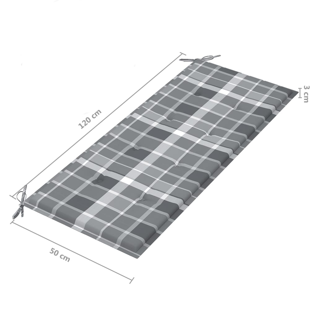 Bancă grădină cu 2 locuri cu pernă 120 cm lemn masiv eucalipt