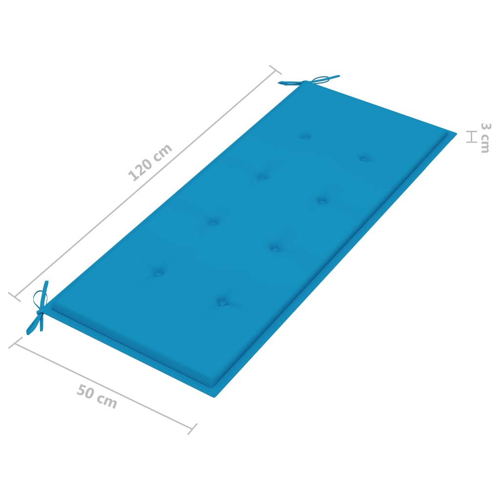 Bancă grădină cu 2 locuri cu pernă, 120 cm, gri, lemn eucalipt