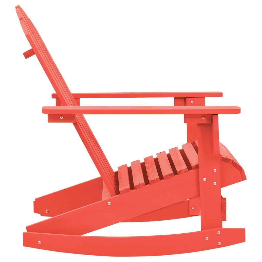 Scaun de grădină Adirondack, roșu, lemn masiv de brad