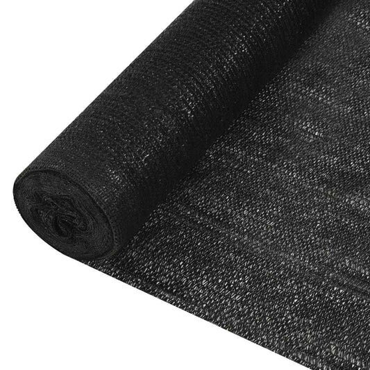 Plasă protecție intimitate, negru, 1,2x25 m, HDPE, 195 g/m²