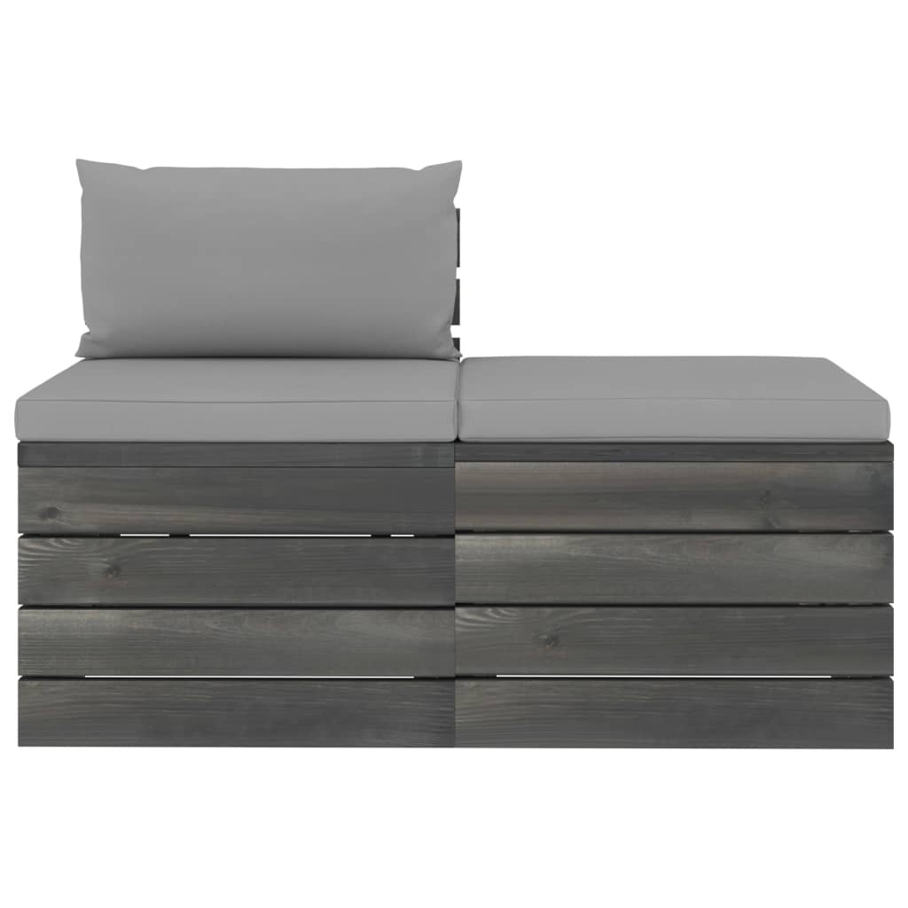 Set mobilier grădină din paleți, 2 piese, cu perne, lemn de pin