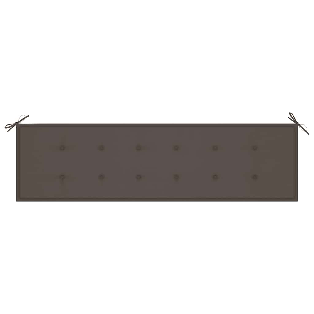 Bancă de grădină, pernă gri taupe, 175 cm, lemn masiv de tec