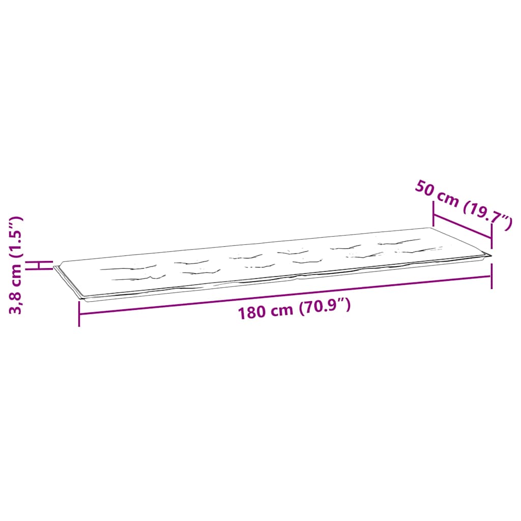 Bancă de grădină, pernă gri carouri, 175 cm, lemn masiv de tec