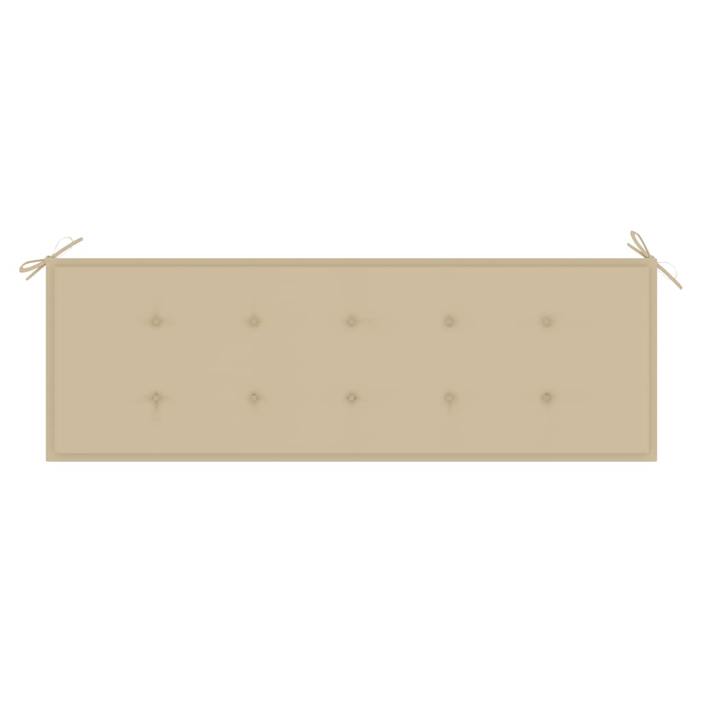 Bancă de grădină stivuibilă cu pernă, 159 cm, lemn masiv de tec