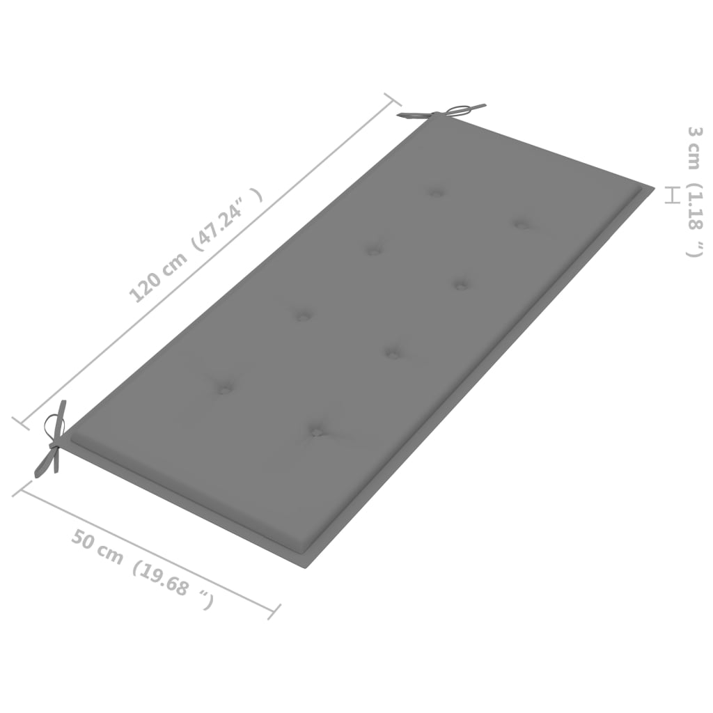 Bancă de grădină cu pernă, 120 cm, bambus