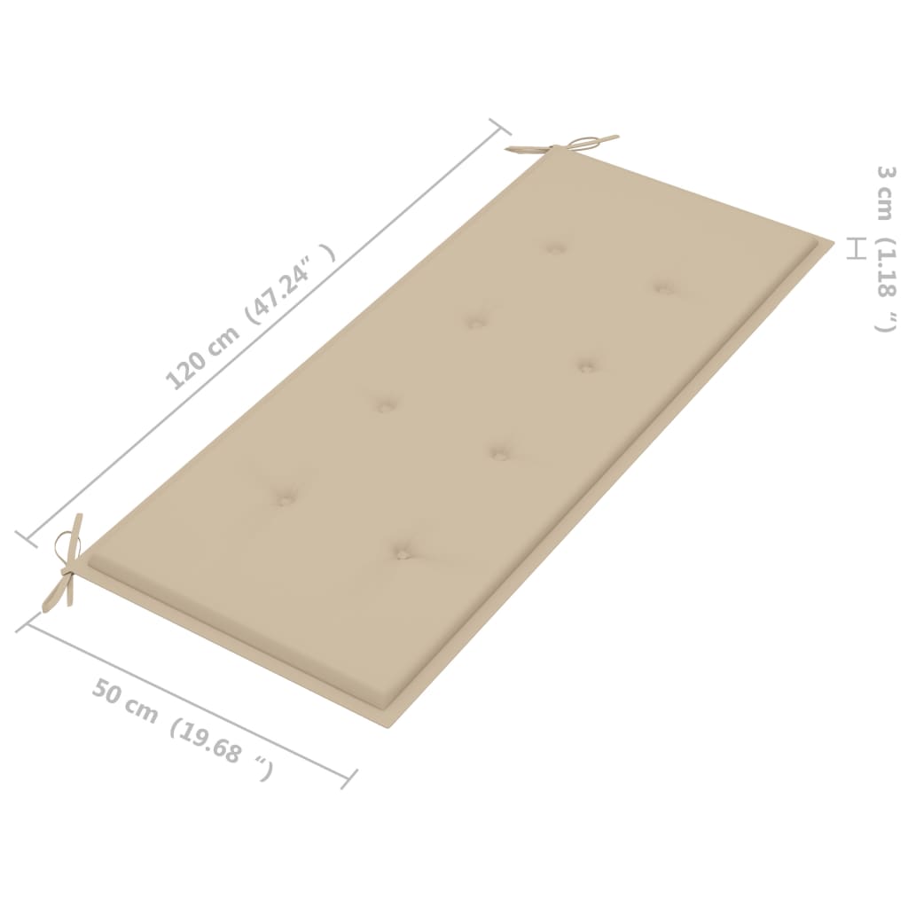 Bancă de grădină cu pernă, 120 cm, bambus