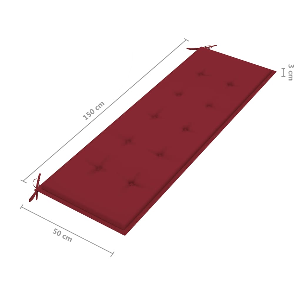 Bancă de grădină cu pernă, 157 cm, lemn masiv de acacia