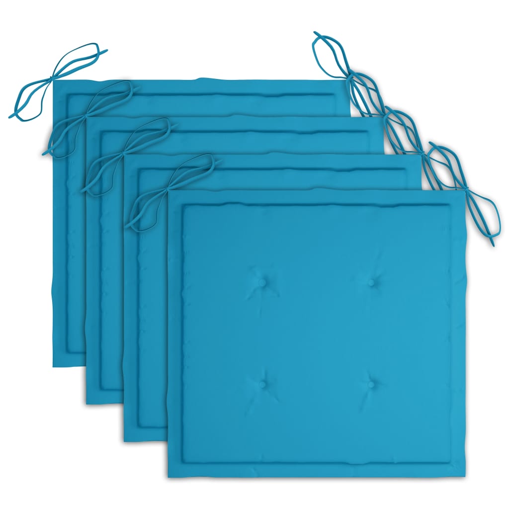 Scaune de exterior, cu perne, 3 buc., lemn masiv de acacia