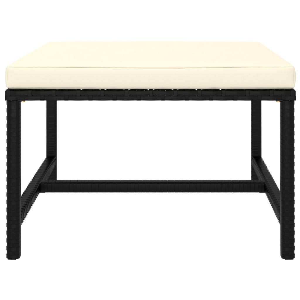 Set mobilier de grădină cu perne, 7 piese, negru, poliratan