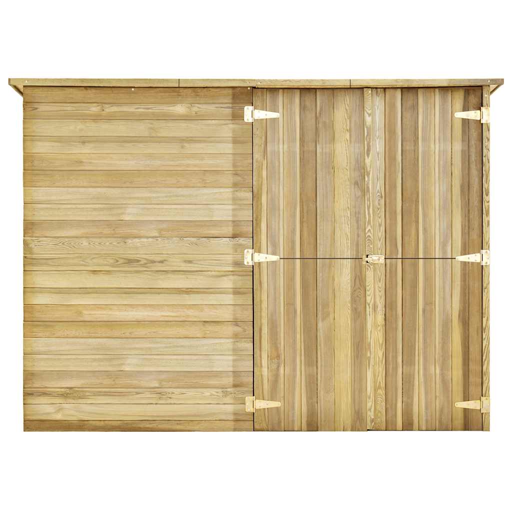 Magazie de grădină de bicicletă, 232x110x170 cm, pin tratat