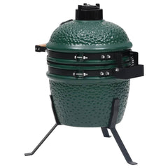 Grătar cu afumătoare 2-în-1 Kamado, verde, 56 cm, ceramică