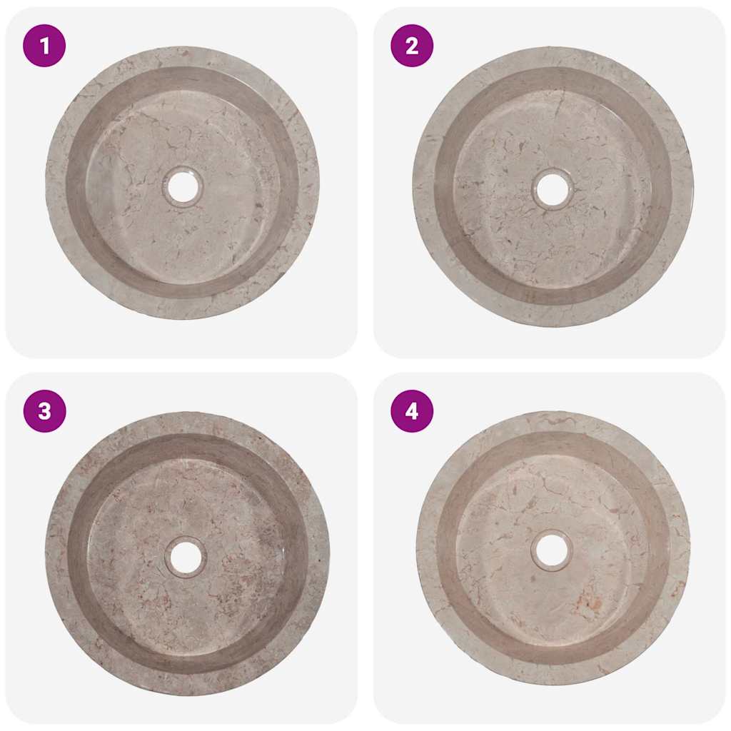 Chiuvetă, gri, Ø40x15 cm, marmură