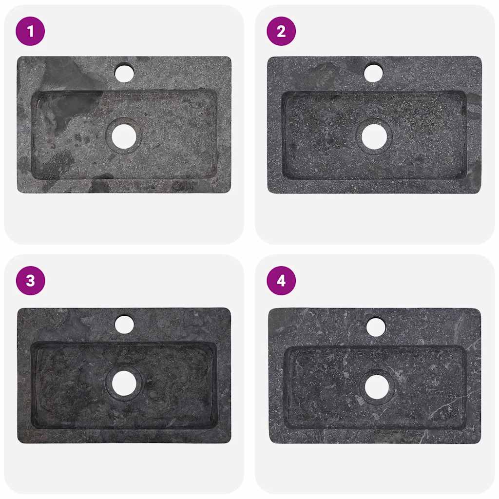 Chiuvetă cu montaj pe perete, gri, 38x24x6,5 cm, marmură