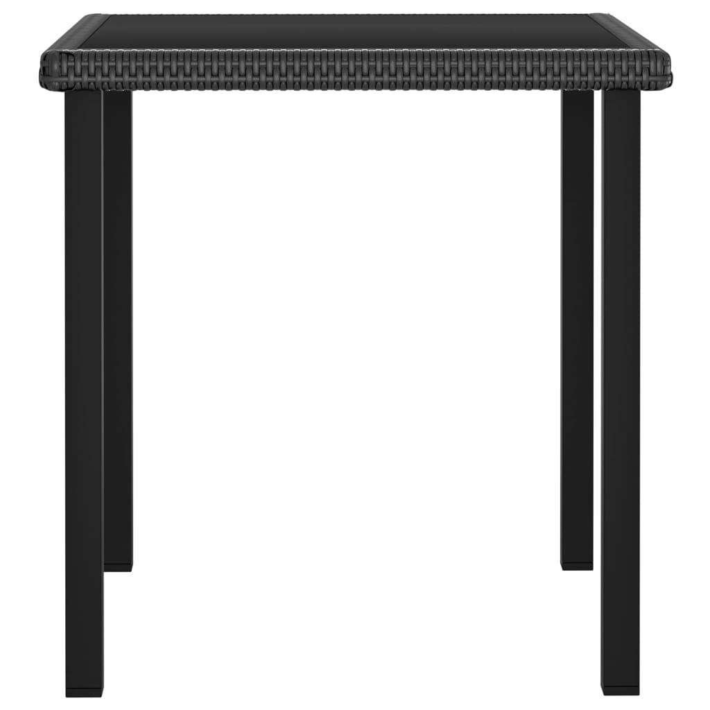 Set de mobilier de grădină, 3 piese, negru, poliratan