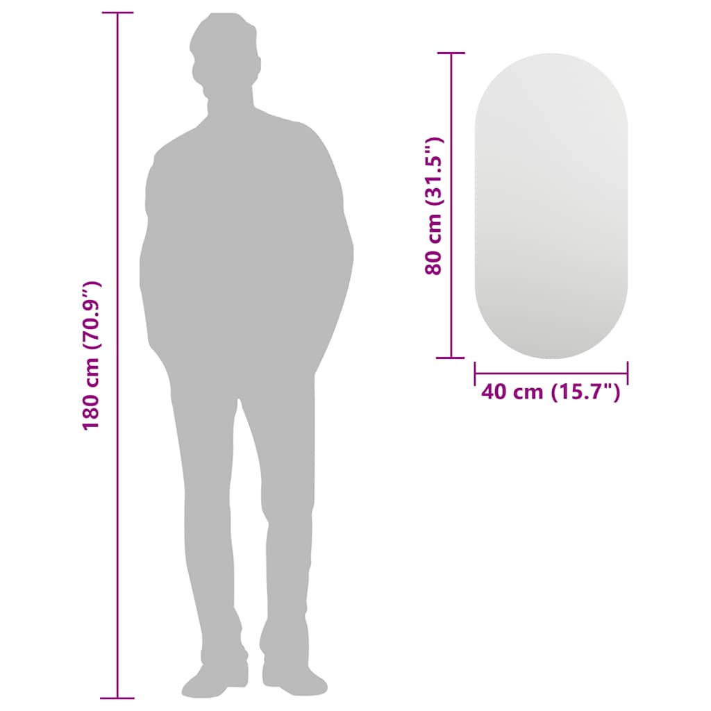 Oglindă, 80x40 cm, sticlă