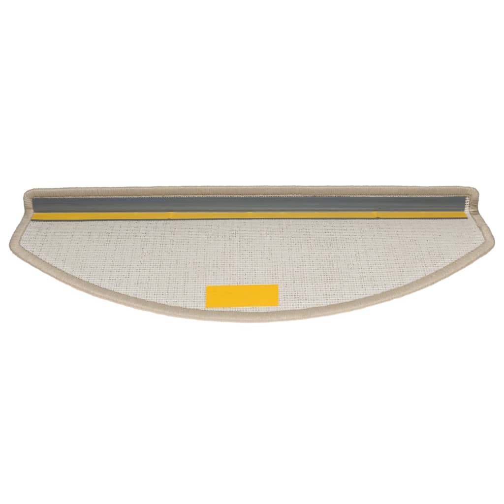 Covorașe pentru scări, 10 buc., 65x24x4 cm, semirotunde, maro taupe, mari