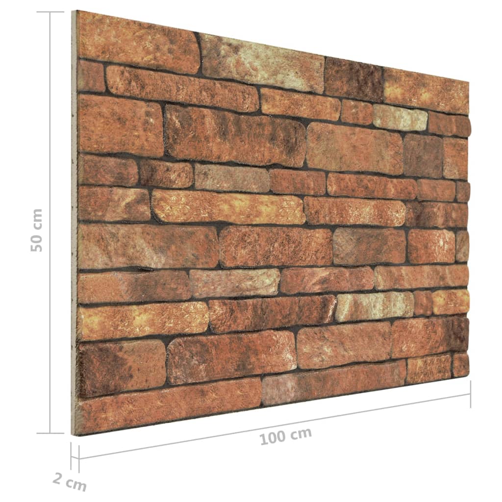 Panouri de perete 3D, model cărămidă, maro, 10 buc., EPS
