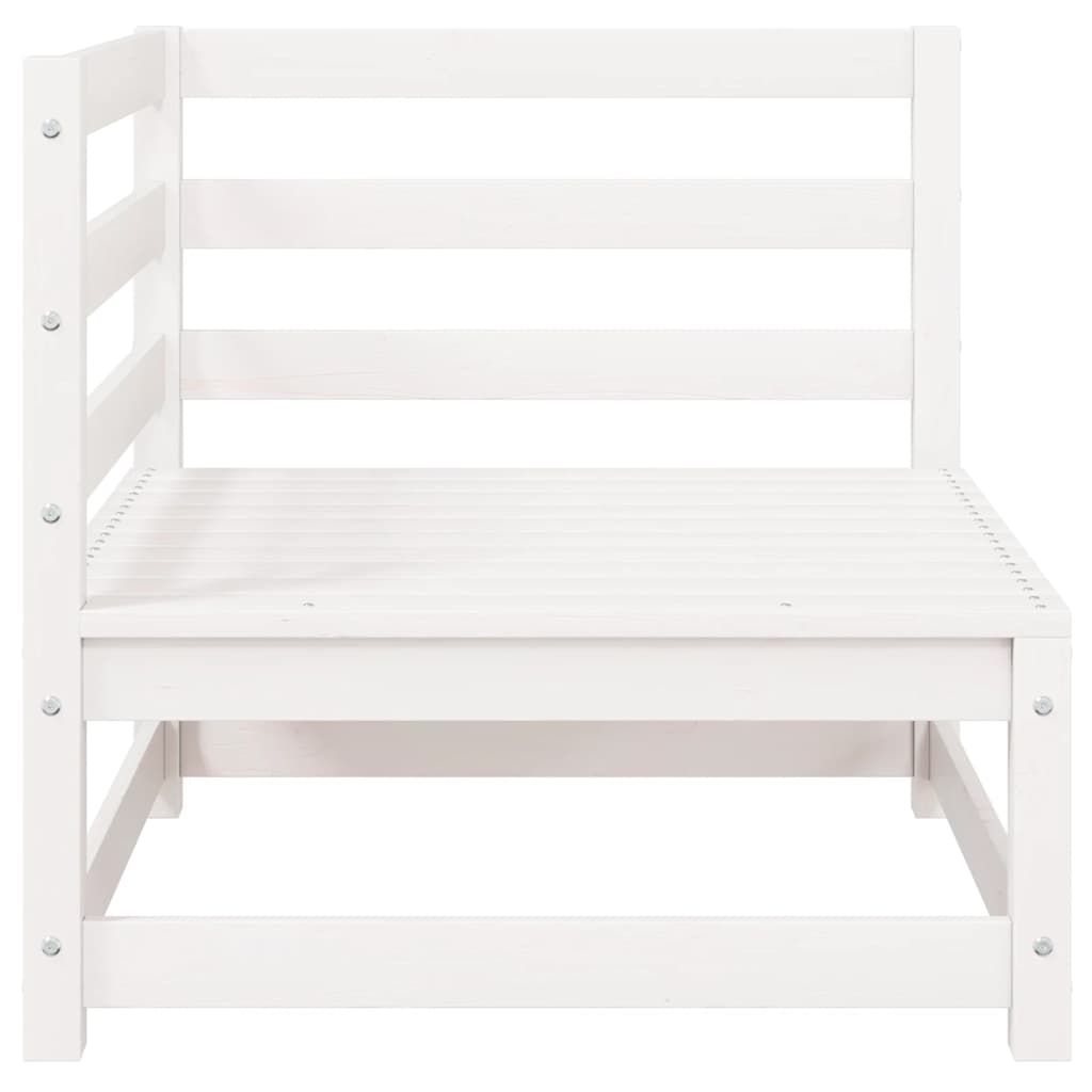 Canapele de colț pentru grădină, 2 buc., alb, lemn masiv de pin