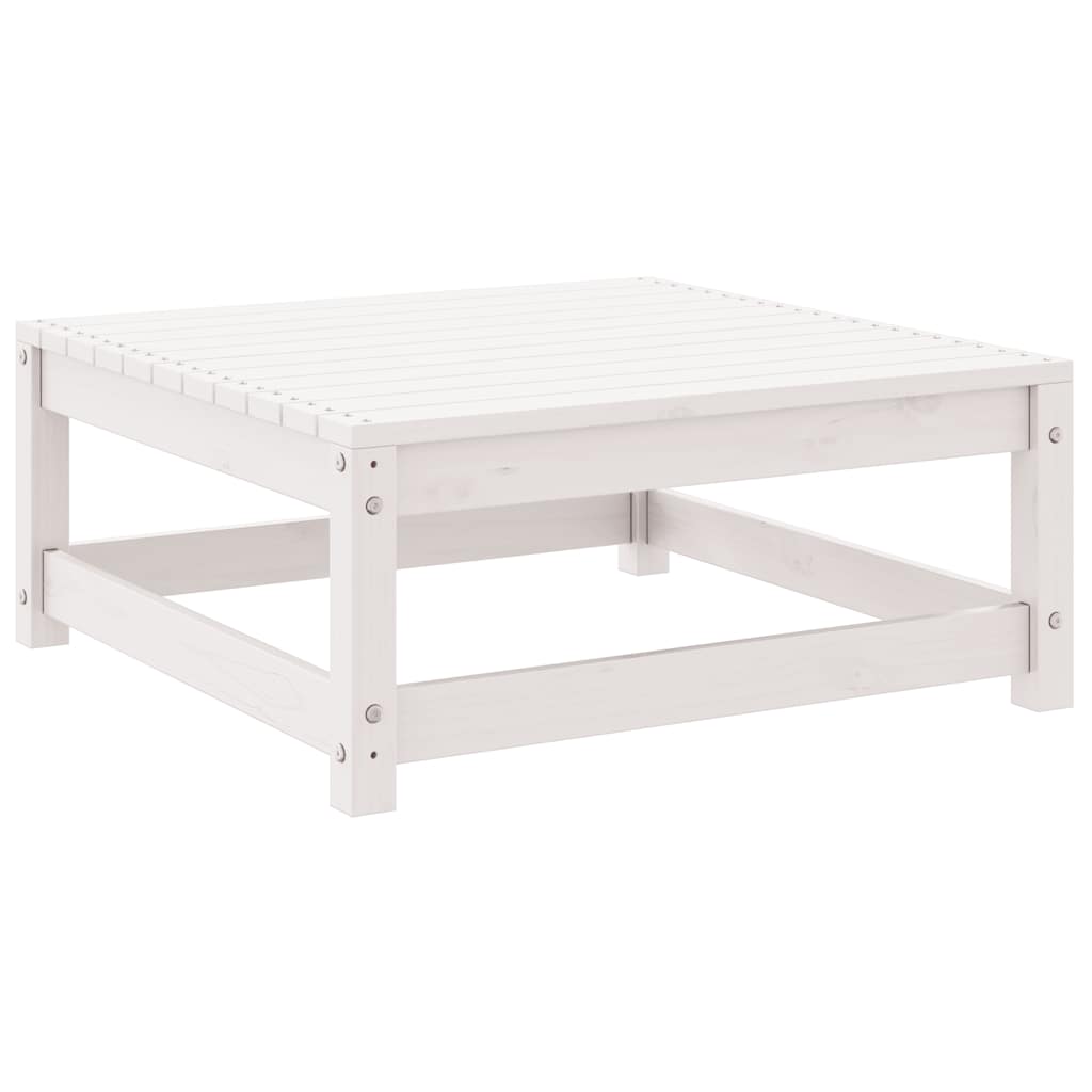 Set mobilier de grădină, 2 piese, alb, lemn masiv de pin