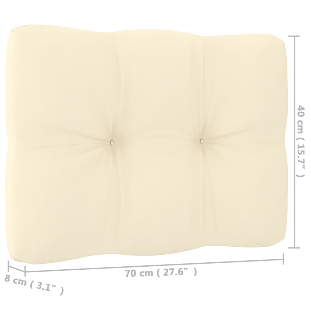 Canapele de mijloc grădină, perne crem, 2 buc., lemn masiv pin