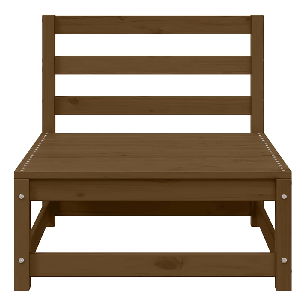 Set mobilier grădină&perne 2 piese, maro miere lemn masiv pin