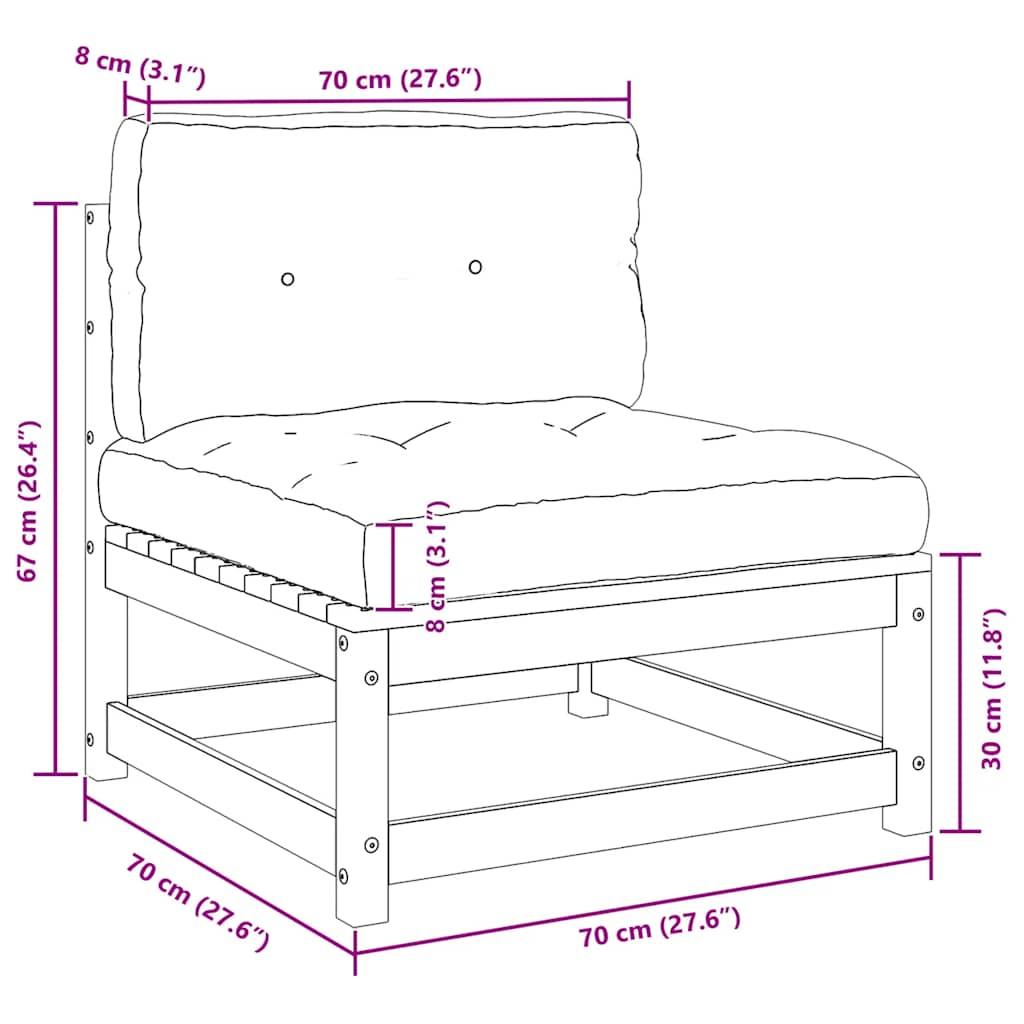 Set mobilier grădină cu perne, 2 piese, negru, lemn masiv pin