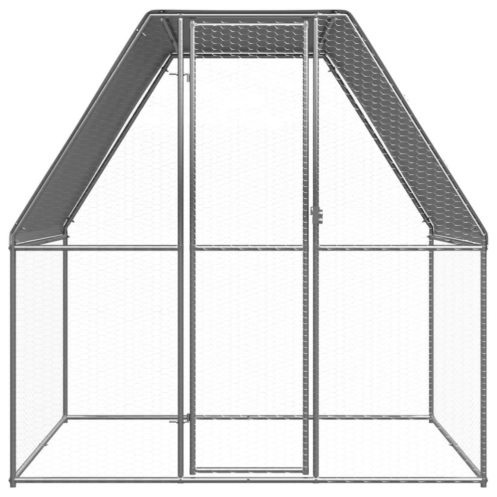 Coteț de exterior pentru păsări, 2x2x2 m, oțel galvanizat