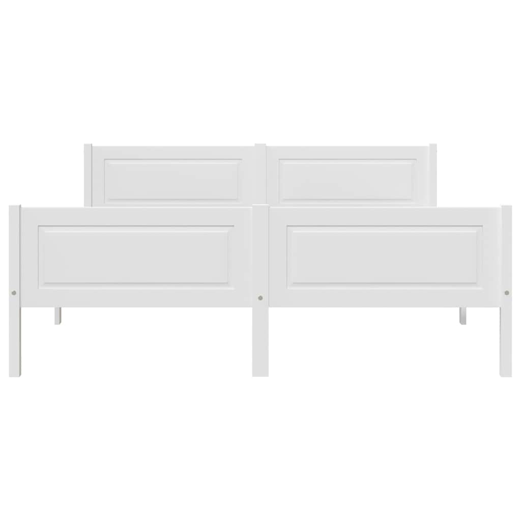 Cadru de pat, alb, 160x200 cm, lemn de pin masiv