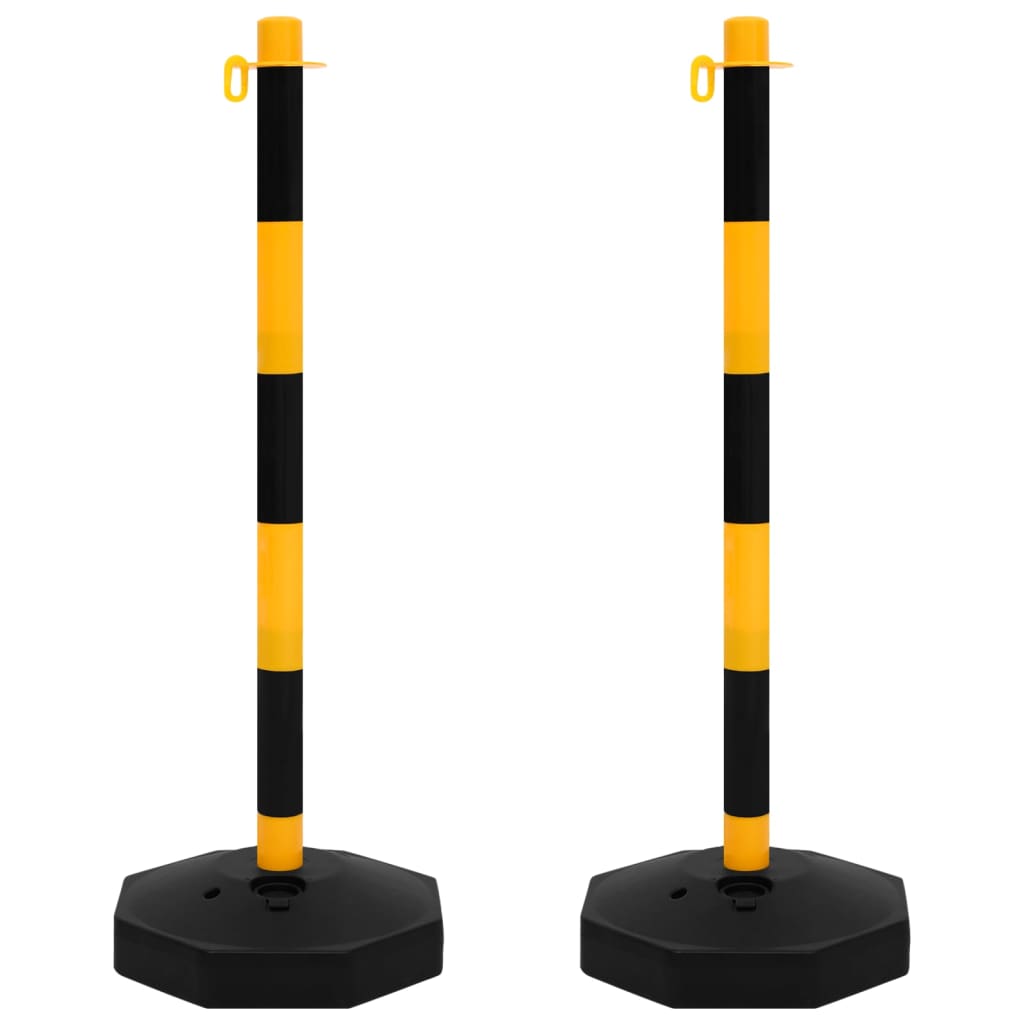 Set stâlp semnalizare trafic, cu lanț din plastic de 10 m