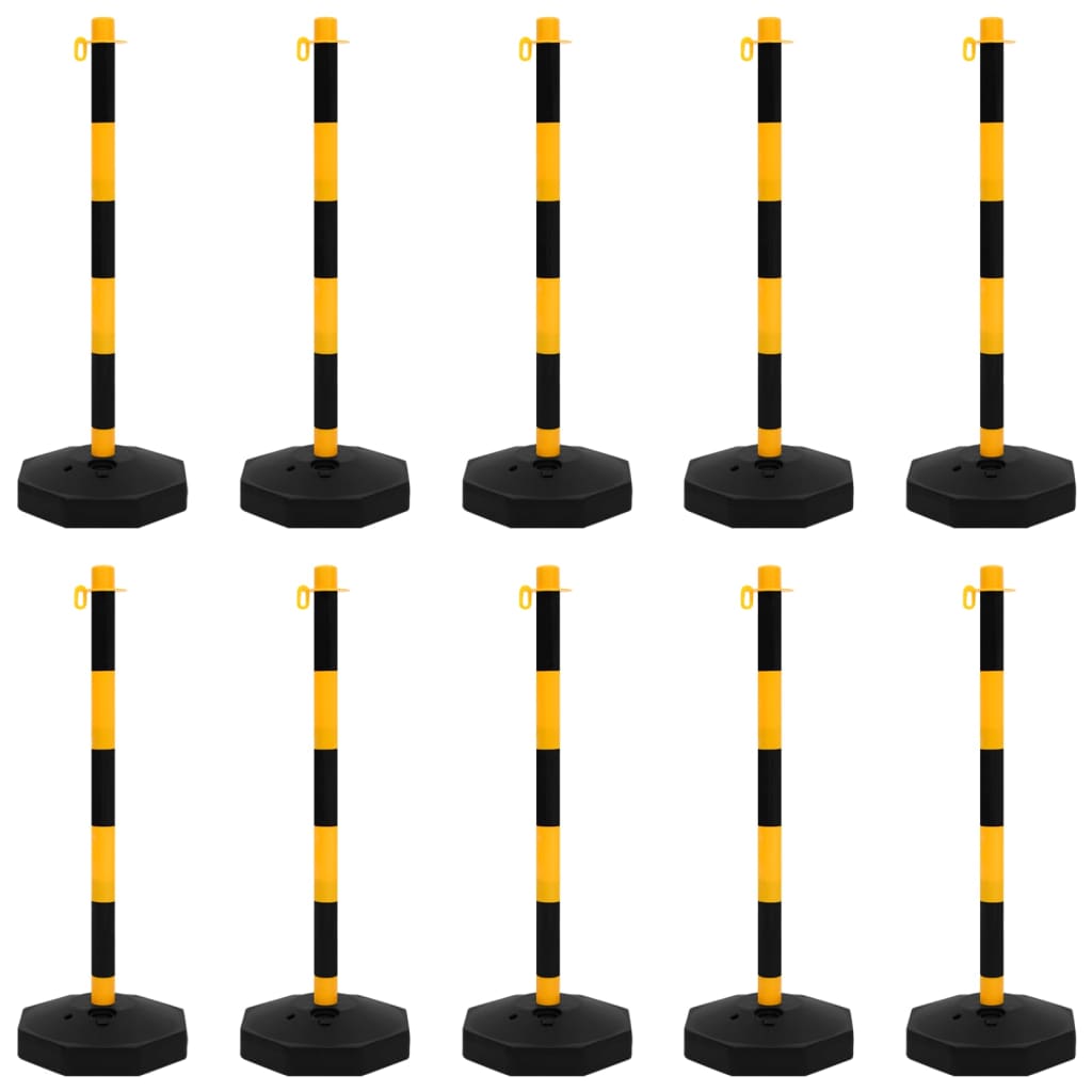 Set stâlp semnalizare trafic, cu lanț din plastic de 10 m