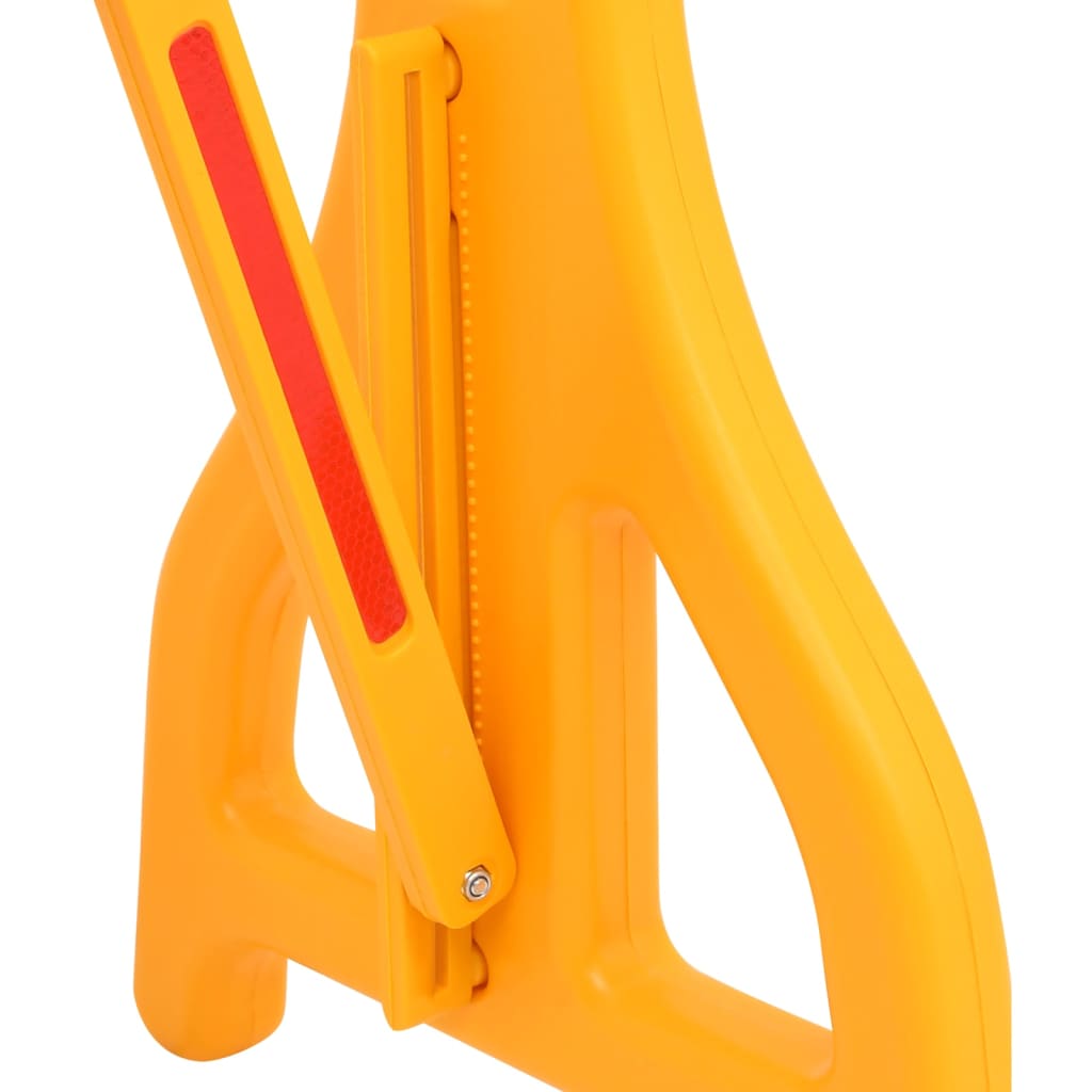 Bariera de trafic pliabilă, galben și negru, 250x38x96 cm