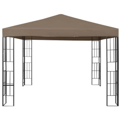 Pavilion cu șiruri de lumini LED, gri taupe, 3x3 m