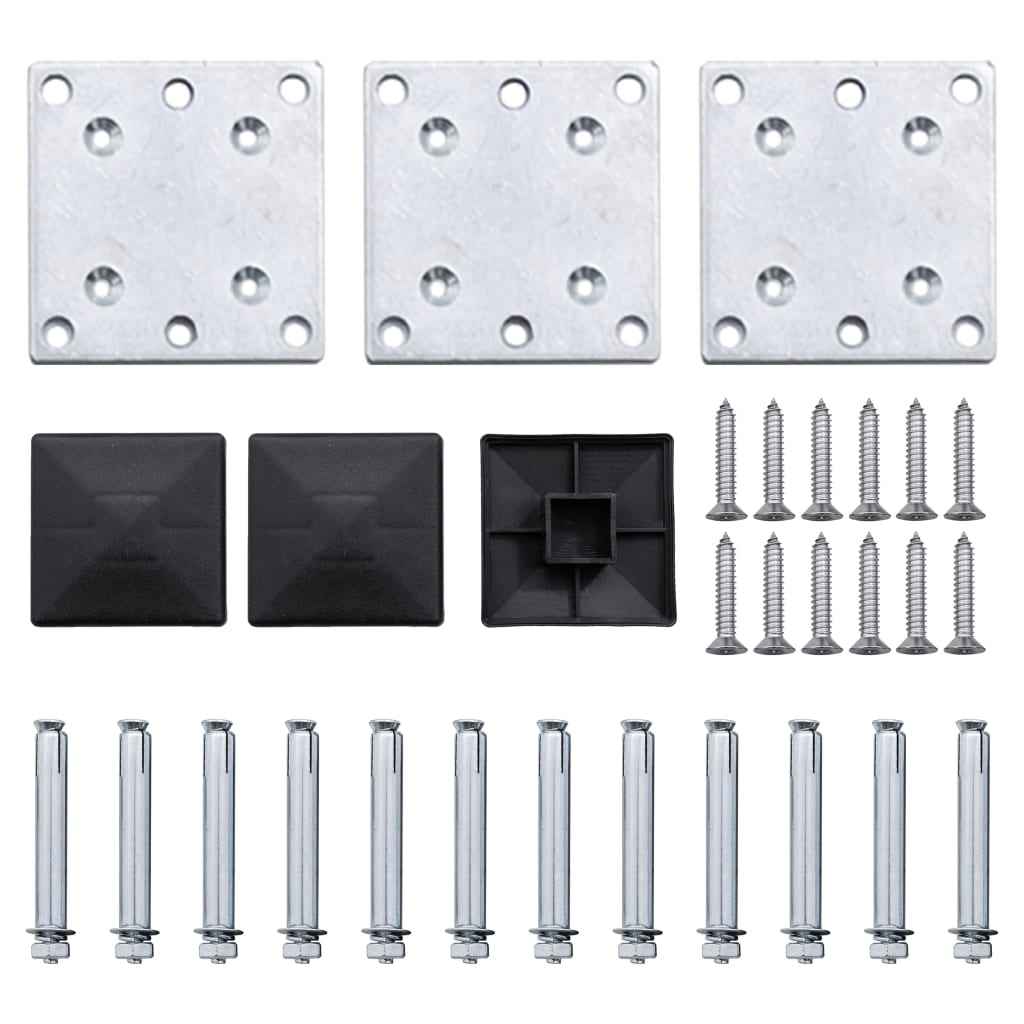 Set panouri gard, 353x146 cm, gri, WPC