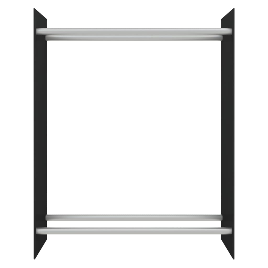 Rastel lemne de foc negru 80x35x100 cm sticlă securizată